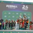 第92屆利曼24小時耐力賽領獎台，法拉利車隊斬獲冠軍與季軍兩席、豐田車隊勇奪亞軍。(圖片提供：米其林)